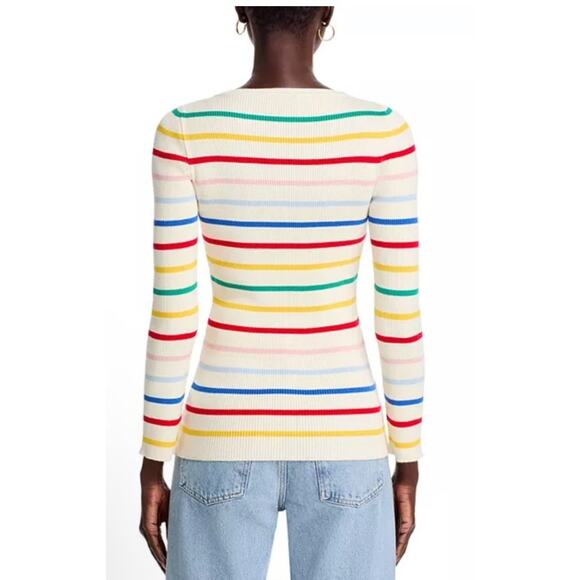Joshua Sanders Striped Ribbed Crewneck Sweater Sz Small - Picture 2 of 6
